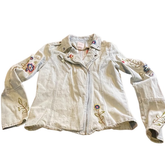 Candie's Jackets & Blazers - Vintage Candies Floral Embroidered Jean Jacket blue bird and flowers sz large